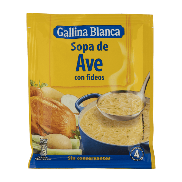 GALLINA BLANCA® - Sopa deshidratada de ave con fideos