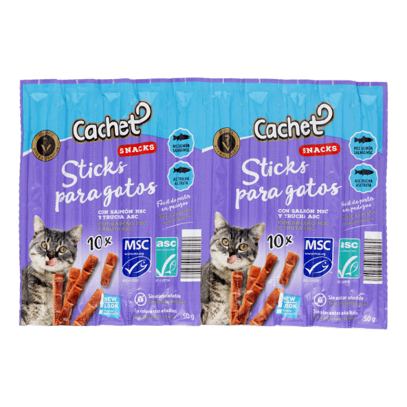CACHET® - Barritas con salmón y trucha para gatos