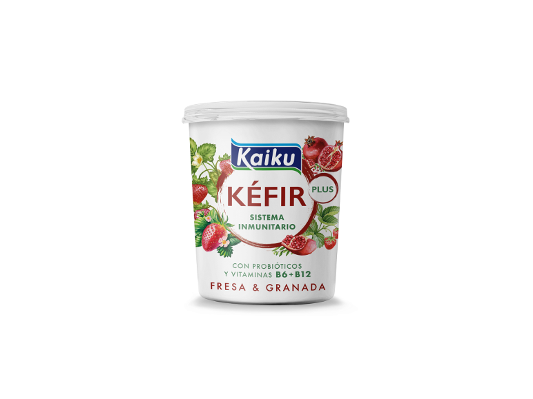 Kéfir con fresa y granada