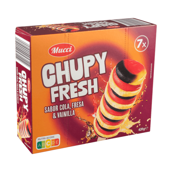 MUCCI® - Chupy Fresh sabor a fresa,  cola y vainilla
