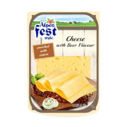 Lonchas de queso con sabor a cerveza