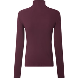 ESMARA® - Camiseta de cuello alto acanalada para mujer
