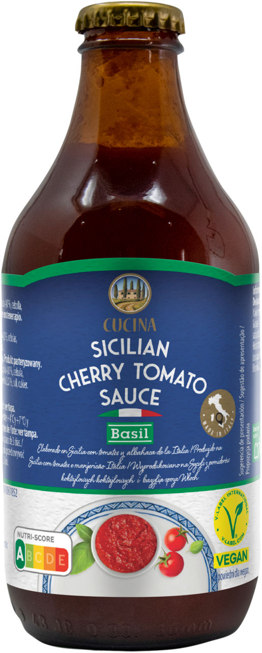 CUCINA® - Salsa de tomate cherry con albahaca