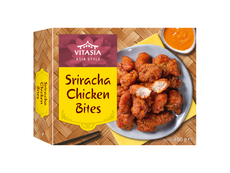 Bocaditos de pollo con salsa Sriracha