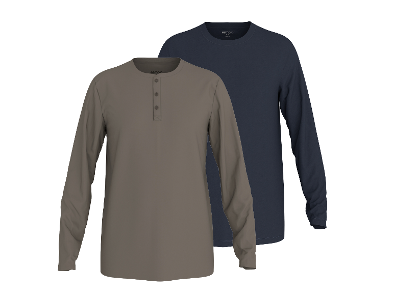 ESMARA MEN - Camisetas de manga larga de hombre, 2 unidades.