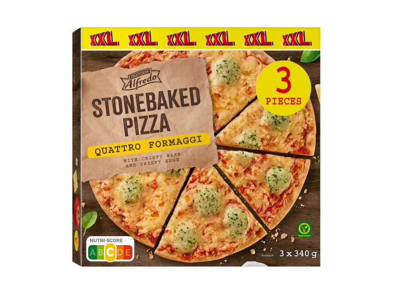 Pizza 4 quesos al horno de piedra XXL