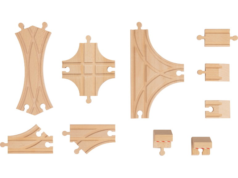 LUPILU® - Set de vías de tren de madera