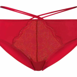 Braguitas mini con encaje slip rojas para mujer pack 2