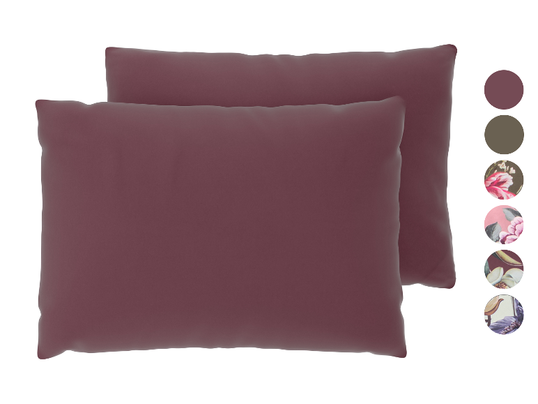 LIVARNO® - Funda de almohada de satén de microfibra 50 x 75 cm, pack 2