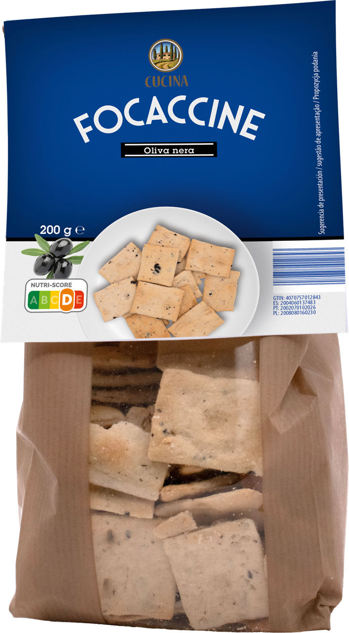 CUCINA® - Galletas saladas sabor aceitunas negras