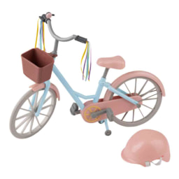 Bicicleta y casco para muñeca