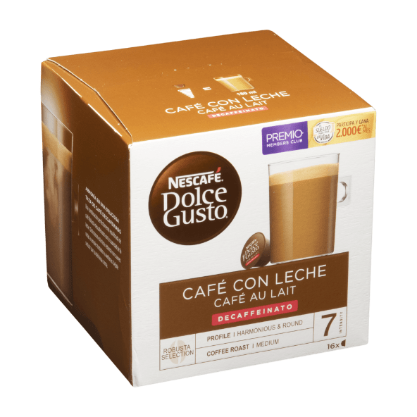 DOLCE GUSTO® - Cápsulas de café con leche descafeinado
