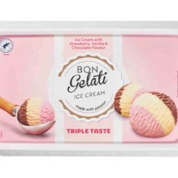 Bon Gelati® Tarrina tricolor (vainilla/chocolate/fresa)