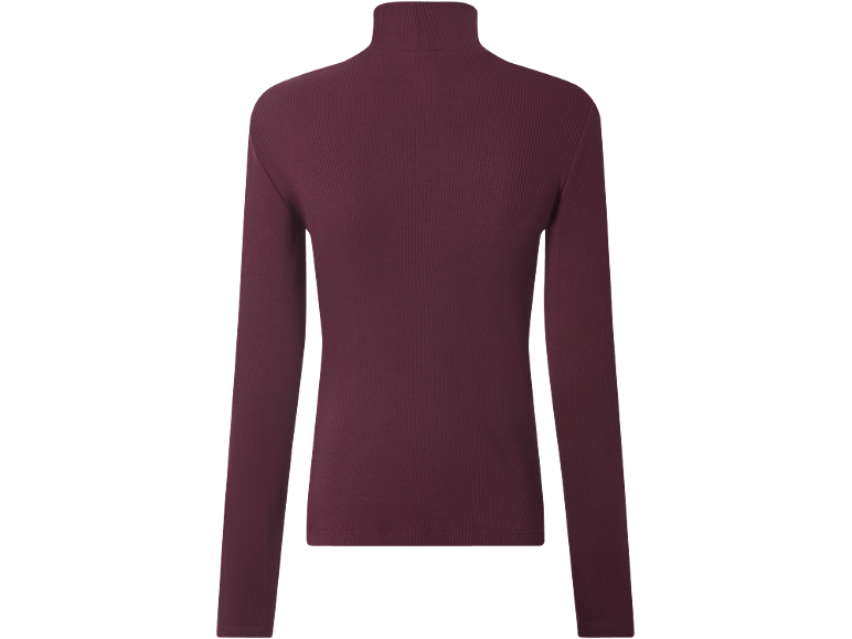 ESMARA® - Camiseta de cuello alto acanalada para mujer