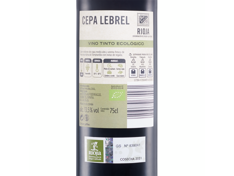 CEPA LEBREL - Vino tinto ecológico D.O.Ca. Rioja