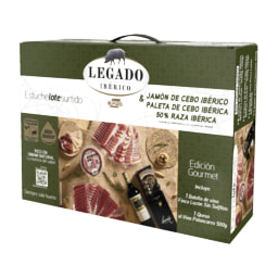 LEGADO IBÉRICO® - Maletín jamón y paleta Iberica, vino y queso