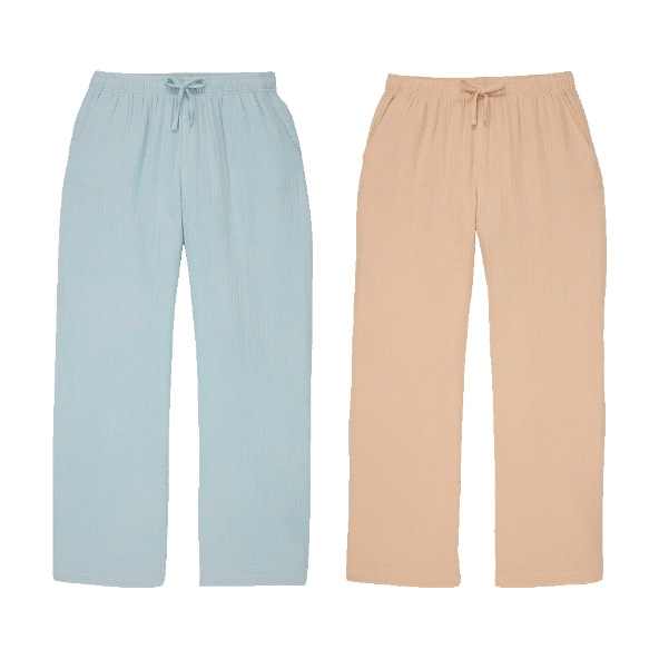 UP2FASHION® - Pantalón ancho de muselina