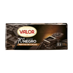 VALOR® Tableta de chocolate negro 70% con pepitas de cacao