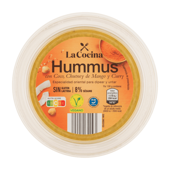 LA COCINA® - Hummus de coco, chutney de mango y curry