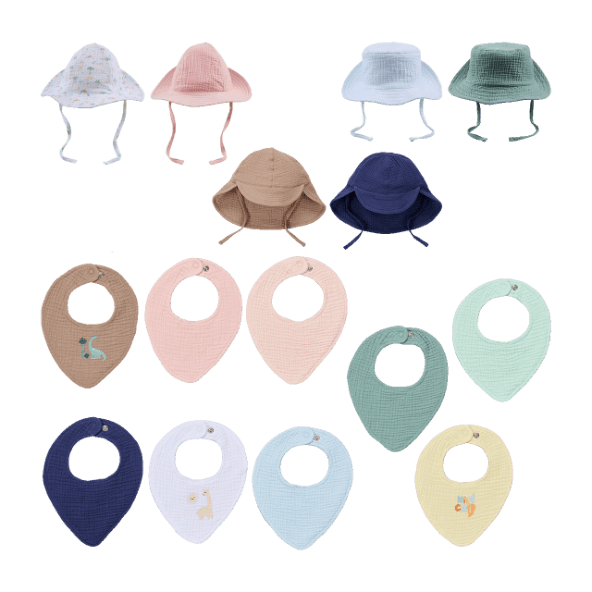 LILY & DAN® - Gorra / Sombrero / Baberos de muselina