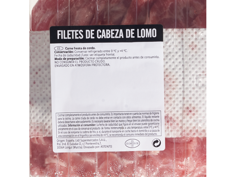 Filete de cabeza de lomo de cerdo