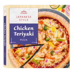 Pizza japonesa con pollo teriyaki