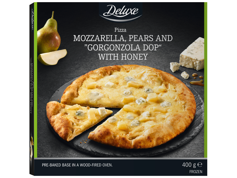 Pizza pera, gorgonzola y miel