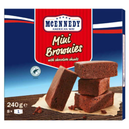 Mini brownies con trozos de chocolate