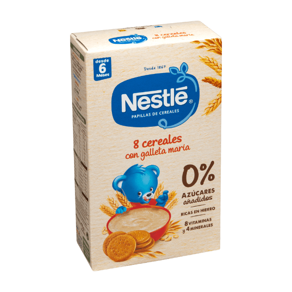 NESTLÉ® - Papillas 8 cereales con galleta