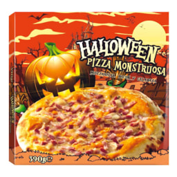 Halloween® Pizza con mozzarella, bacón y calabaza