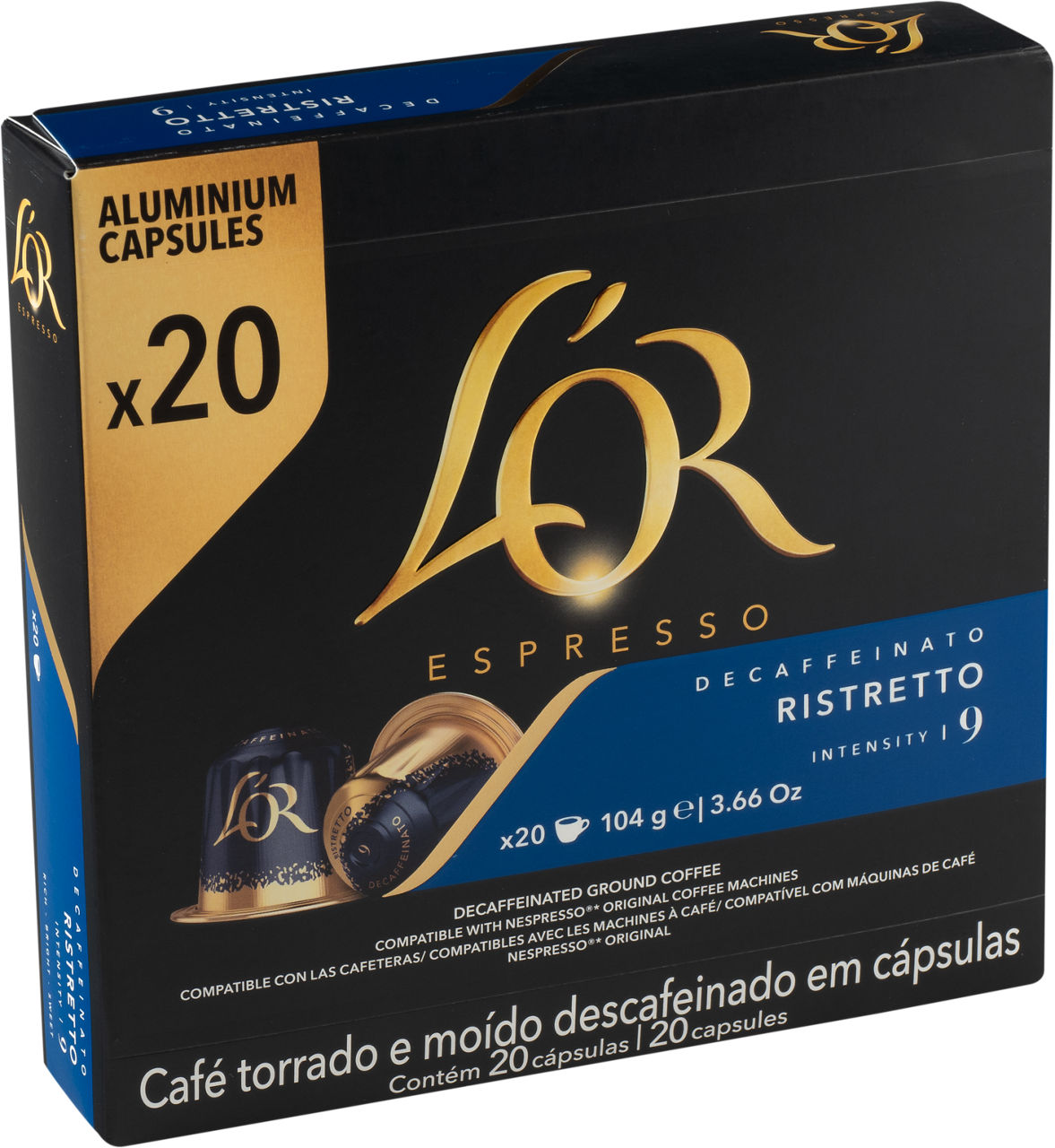 L'OR® - Cápsulas de café ristretto descafeinado