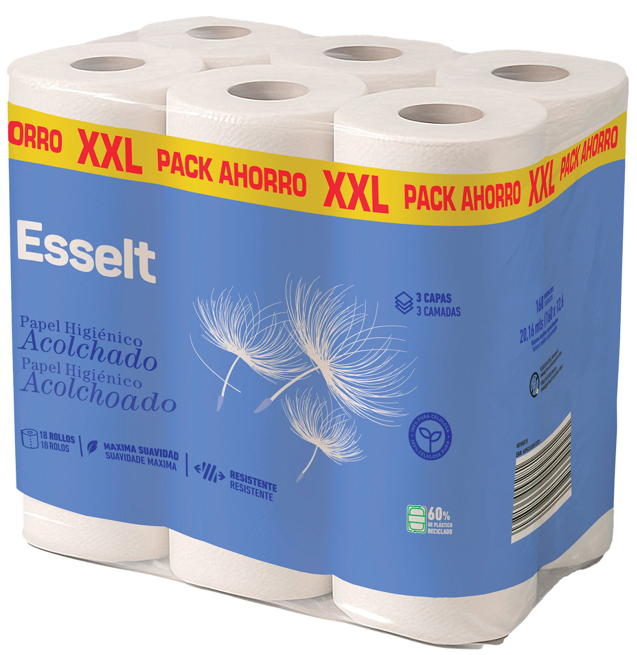 ESSELT® - Papel higiénico acolchado XXL