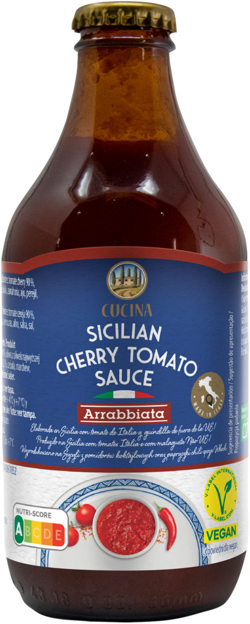 CUCINA® - Salsa de tomate cherry arrabbiata