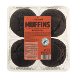 EL HORNO® 'Muffins' de cacao y vainilla con pepitas de chocolate